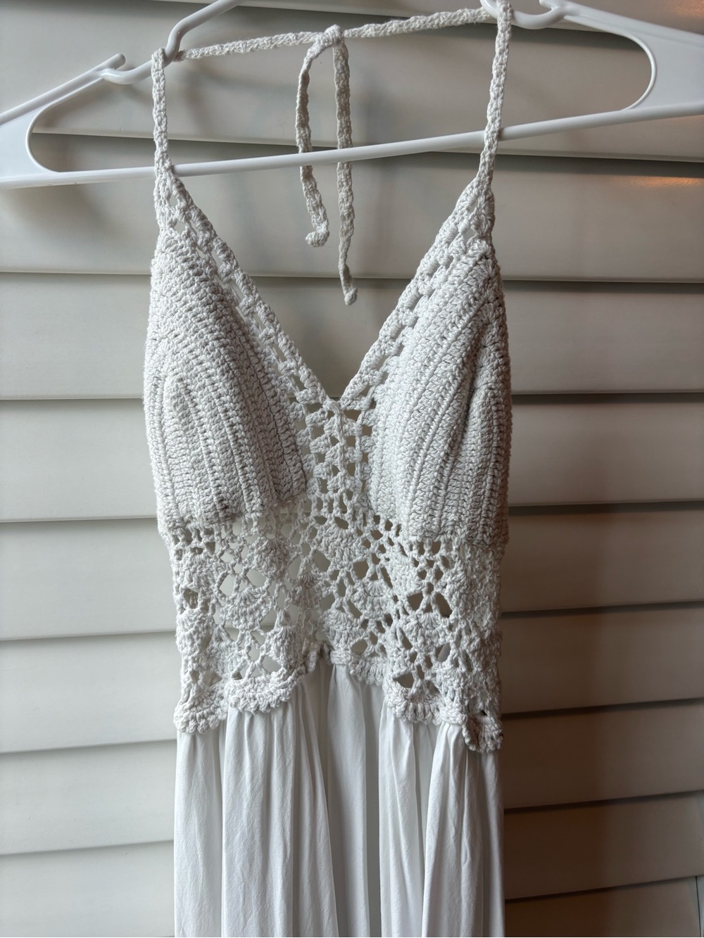 Lilbetter Crochet Bodice Maxi Dress - White